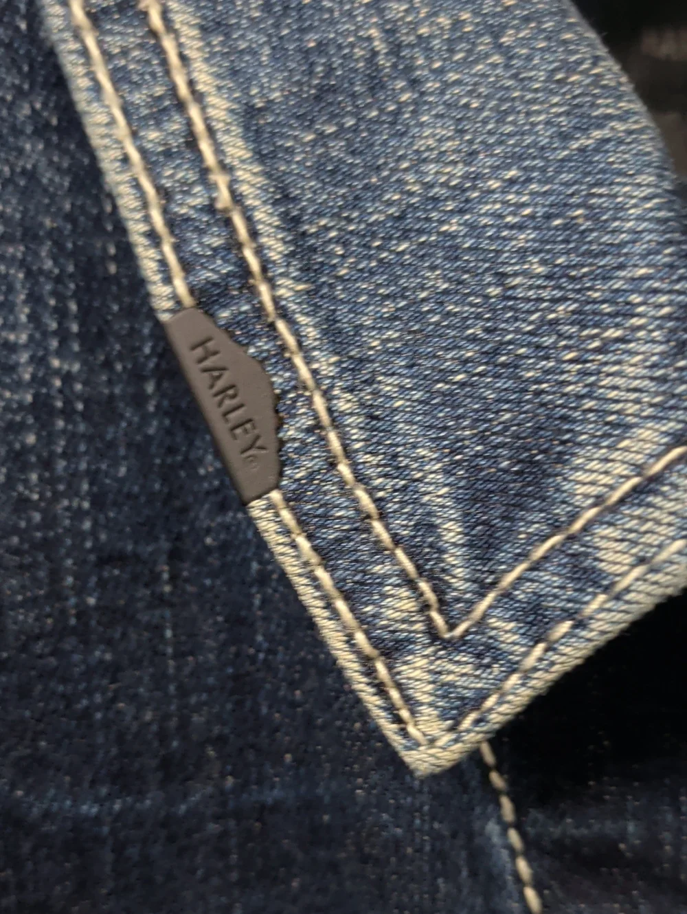 Harley-Davidson Blue Distressed Denim Vest